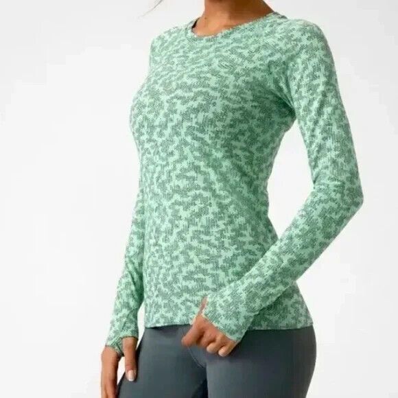Athleta Winterfrost Momentum Top Womens Size Small Winter Green Mint Shirt - Picture 1 of 10